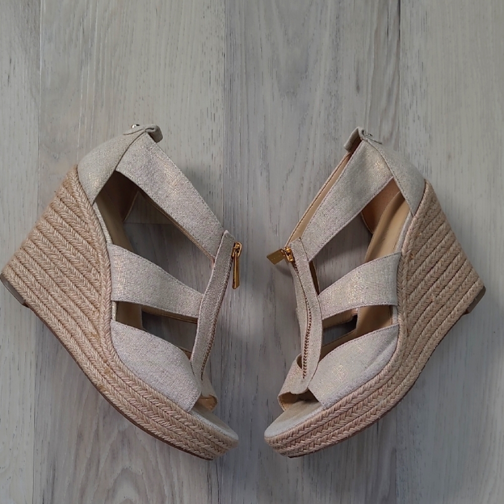 Michael Kors Cream Wedge Sandals 8.5